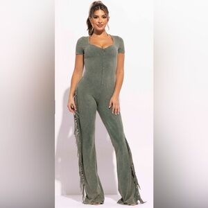 New Olive Jumpsuit. True to size, Medium Stretch. 100% cotton